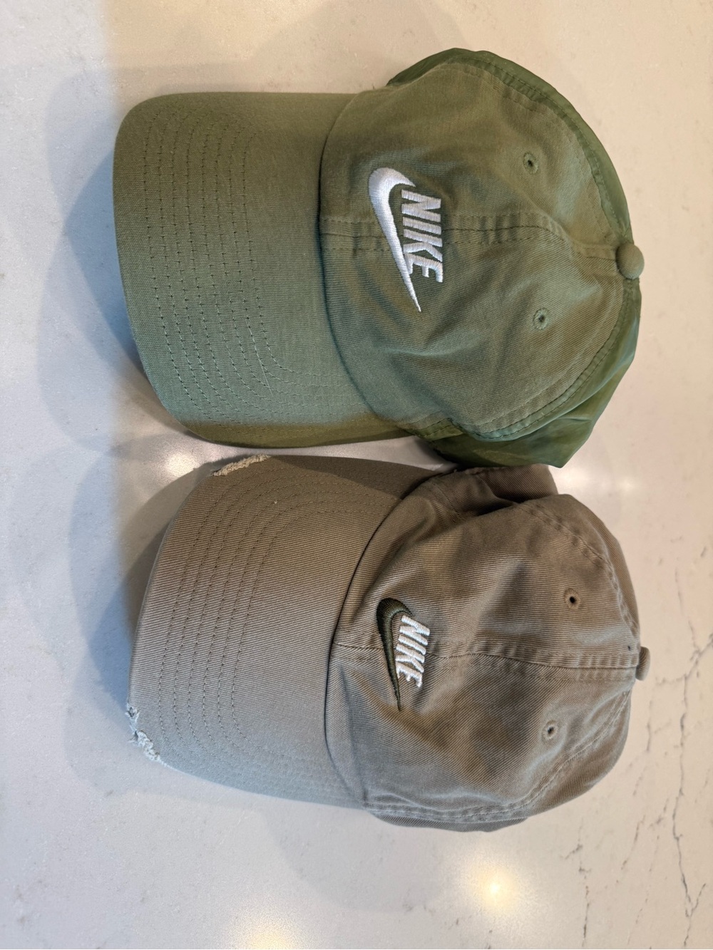 Nike Men's Olive and Taupe Cotton Baseball Caps - 2 Pack